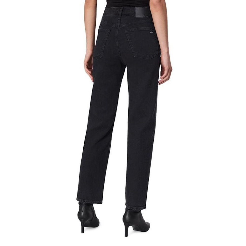 Rag & Bone Harlow Jewel Mid-Rise Ankle‎ Jeans Black 25 - Picture 3 of 11